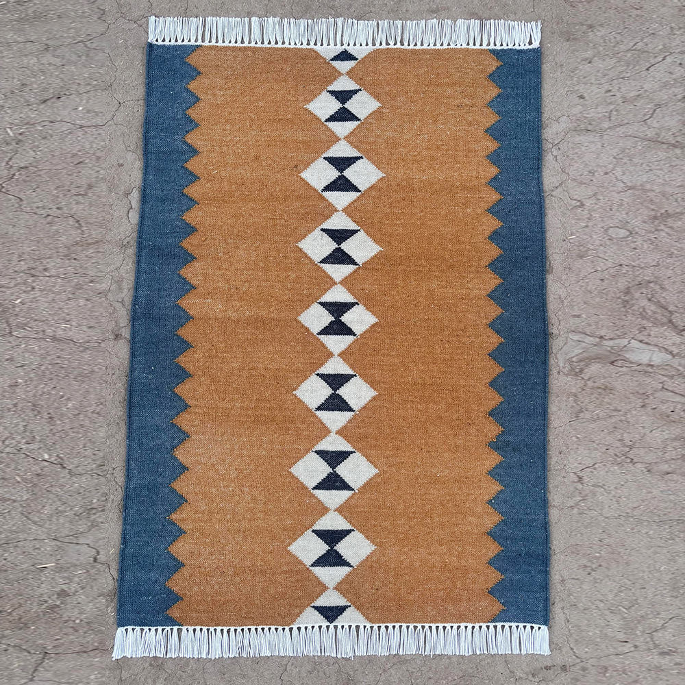 Handcrafted Wool Multicolor Vintage Dhurrie For Home